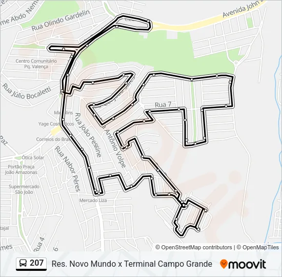 207 Bus Line Map