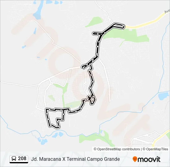 208 Bus Line Map