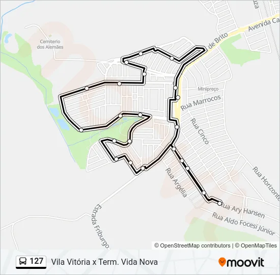 127 Bus Line Map