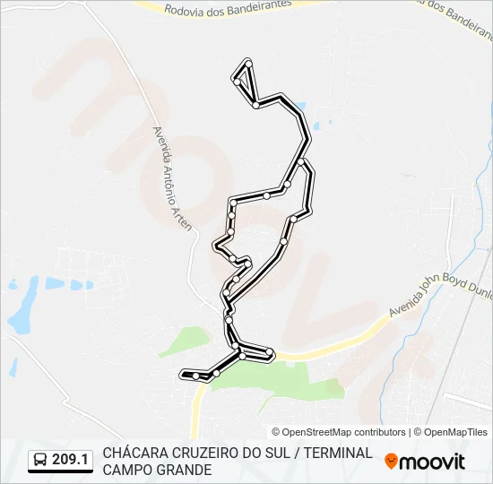 209.1 Bus Line Map