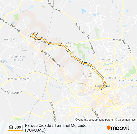 309 Bus Line Map