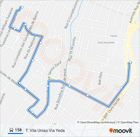 158 Bus Line Map