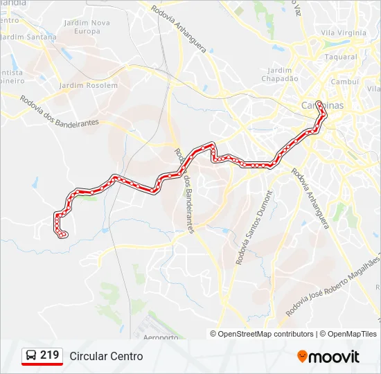 219 Bus Line Map