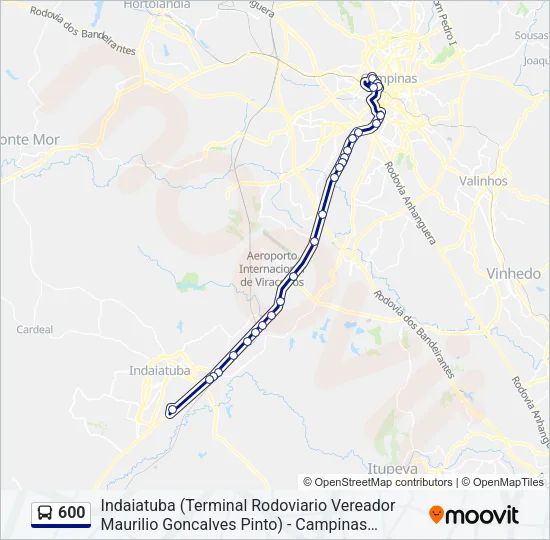 600 Bus Line Map