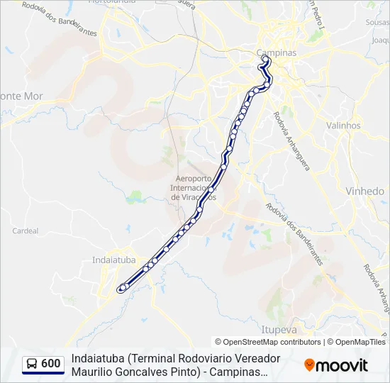 600 Bus Line Map