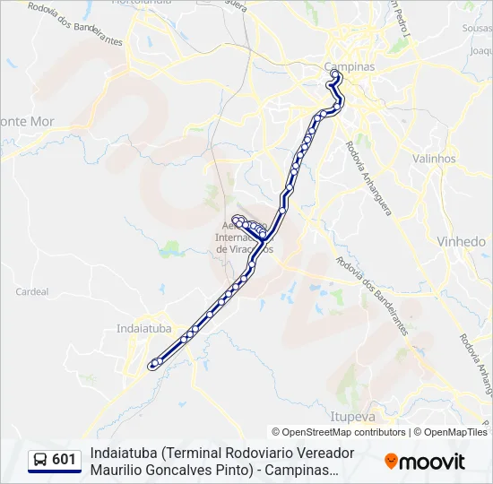 601 Bus Line Map