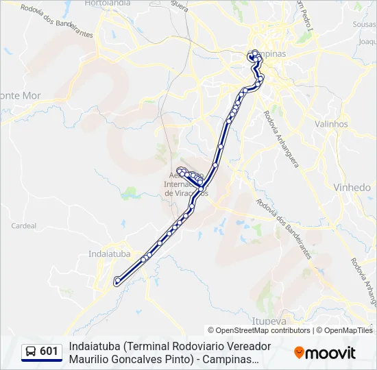 601 Bus Line Map