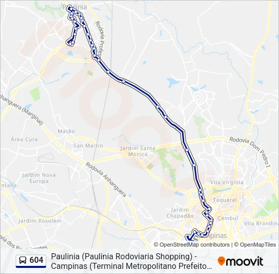 604 Bus Line Map
