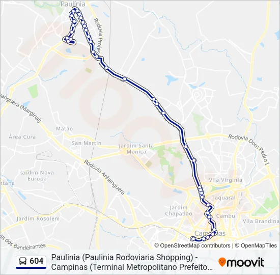 604 Bus Line Map
