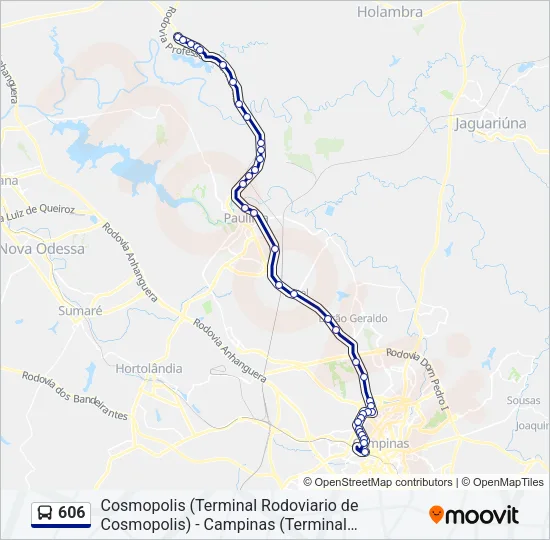 606 Bus Line Map