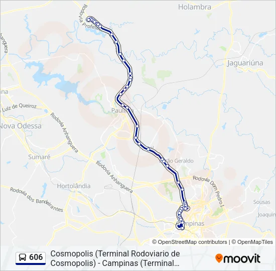 606 Bus Line Map