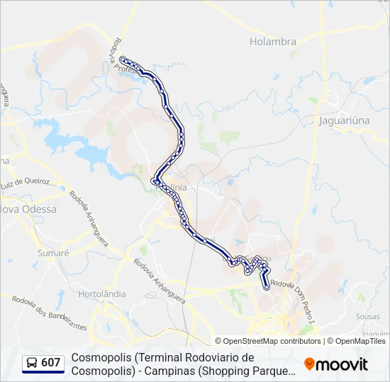 607 Bus Line Map