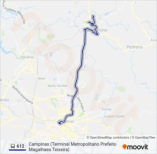 612 Bus Line Map