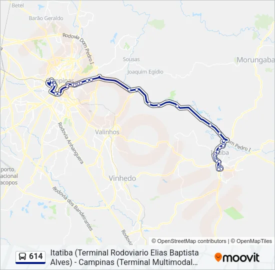 614 Bus Line Map