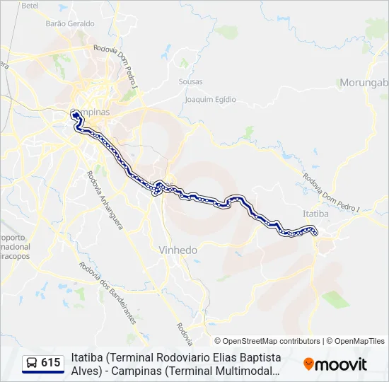 615 Bus Line Map
