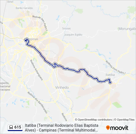 615 Bus Line Map