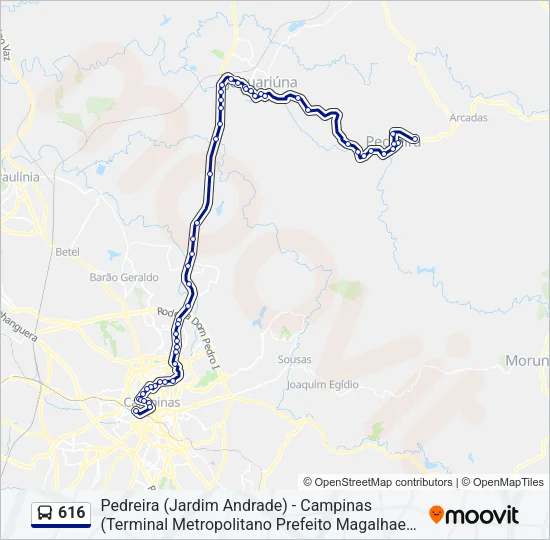 616 Bus Line Map