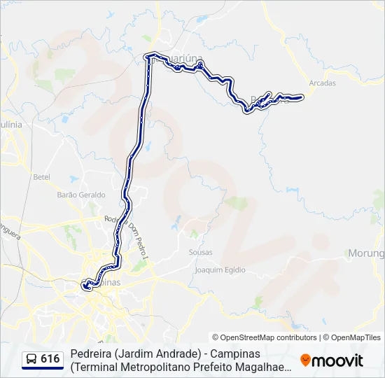 616 Bus Line Map