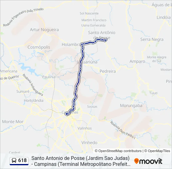 618 Bus Line Map
