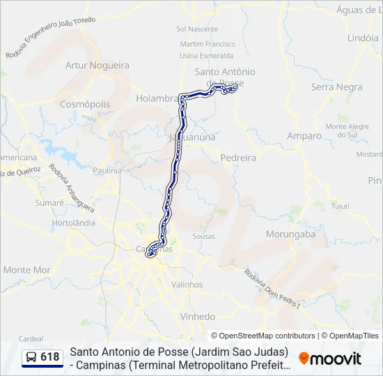 618 Bus Line Map