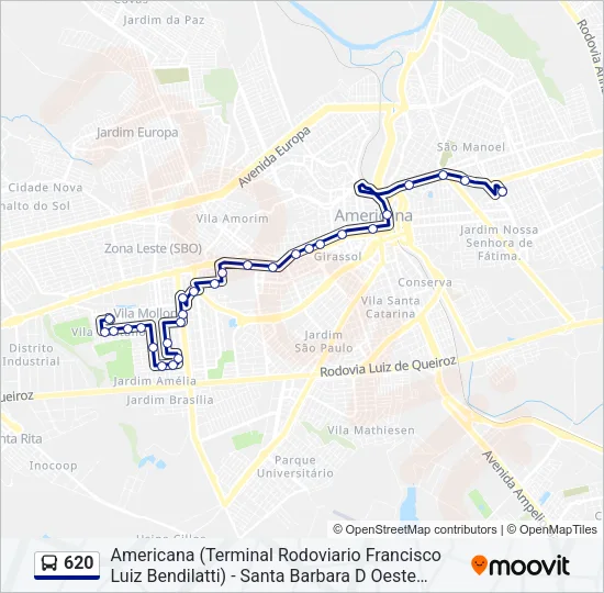 620 Bus Line Map