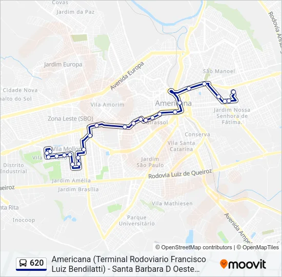 620 Bus Line Map