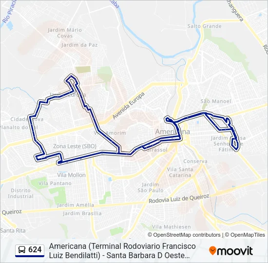 624 Bus Line Map
