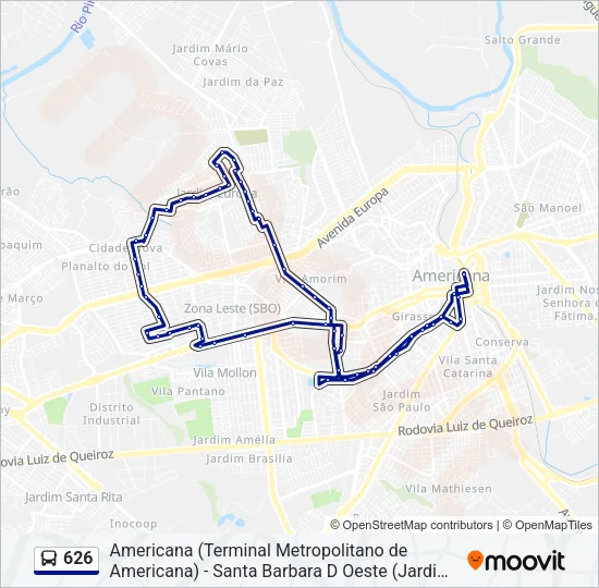 626 Bus Line Map
