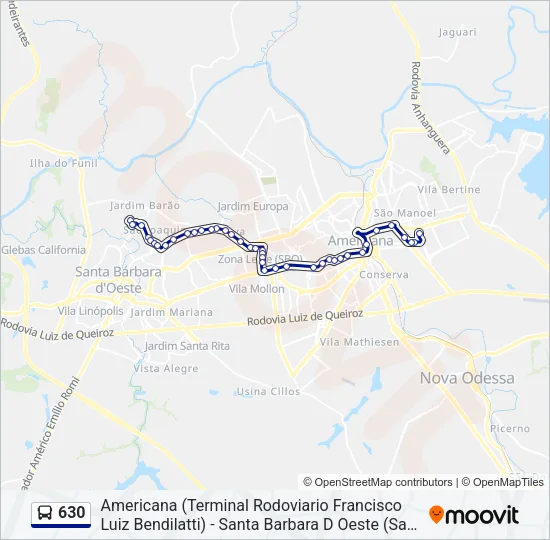 630 Bus Line Map