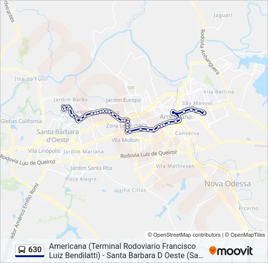 630 Bus Line Map
