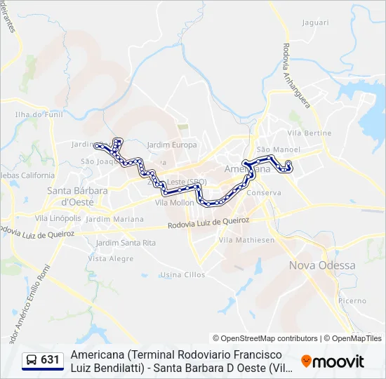 631 Bus Line Map