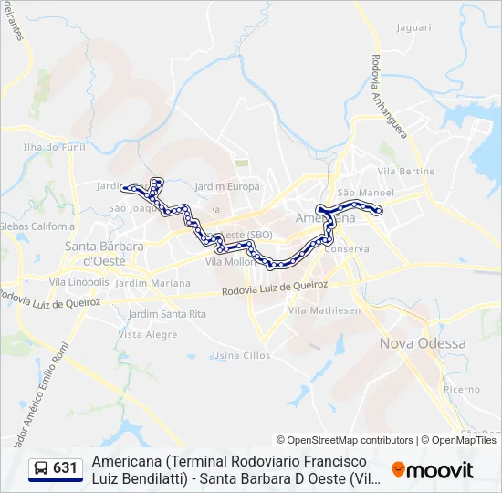 631 Bus Line Map