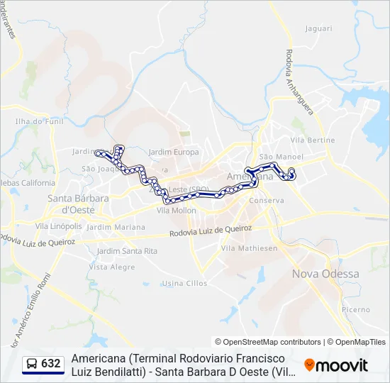 632 Bus Line Map