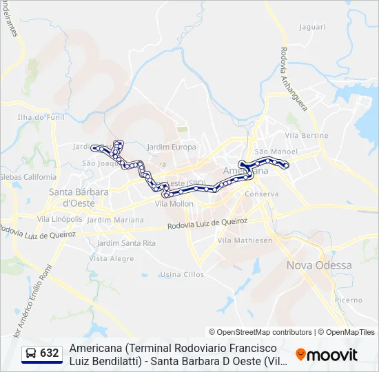 632 Bus Line Map