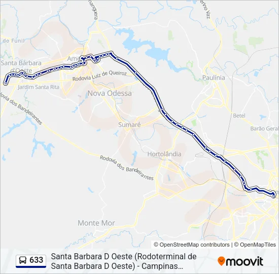633 Bus Line Map