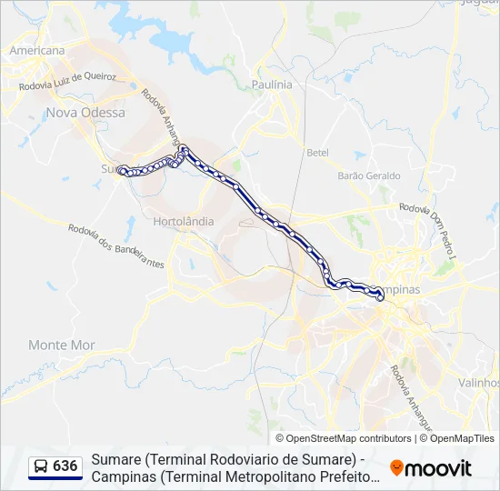 636 Bus Line Map