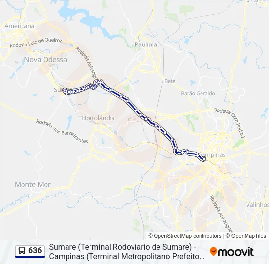 636 Bus Line Map