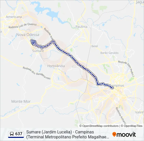 637 Bus Line Map