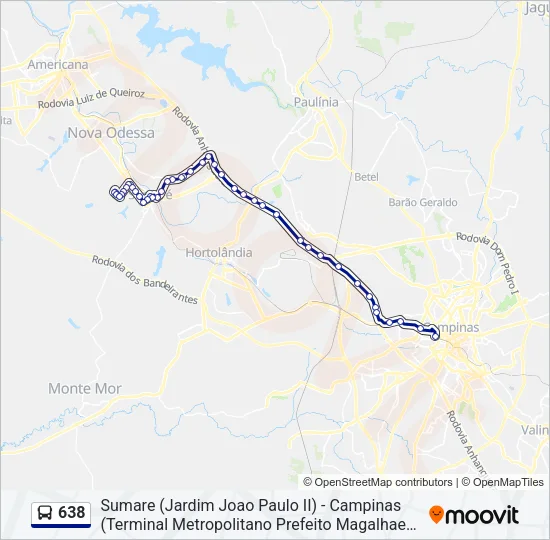 638 Bus Line Map