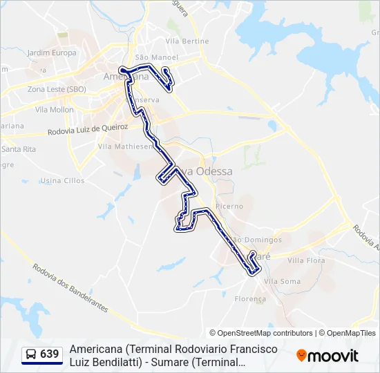 639 Bus Line Map