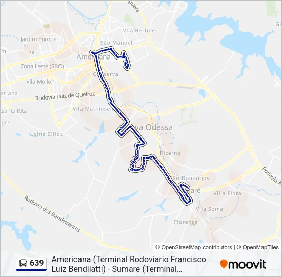 639 Bus Line Map