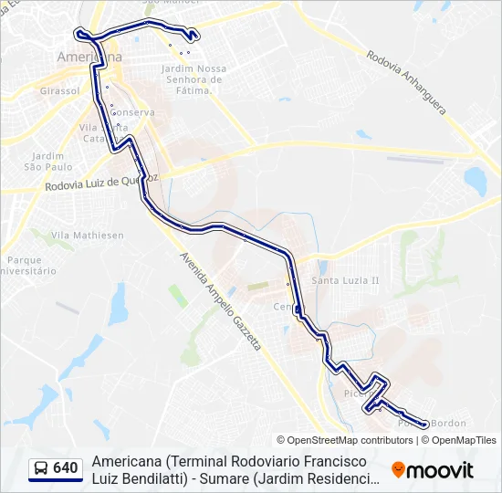 640 Bus Line Map