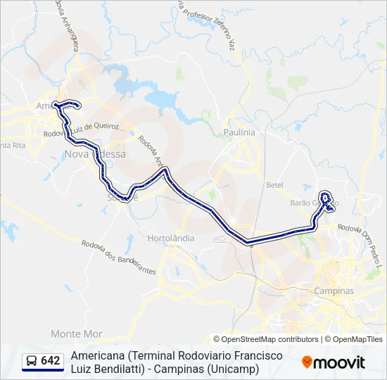 642 Bus Line Map