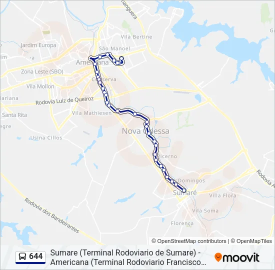 644 Bus Line Map