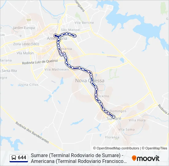644 Bus Line Map