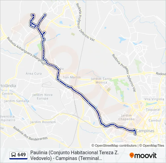 649 Bus Line Map