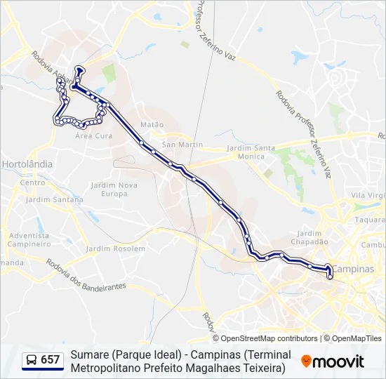 657 Bus Line Map