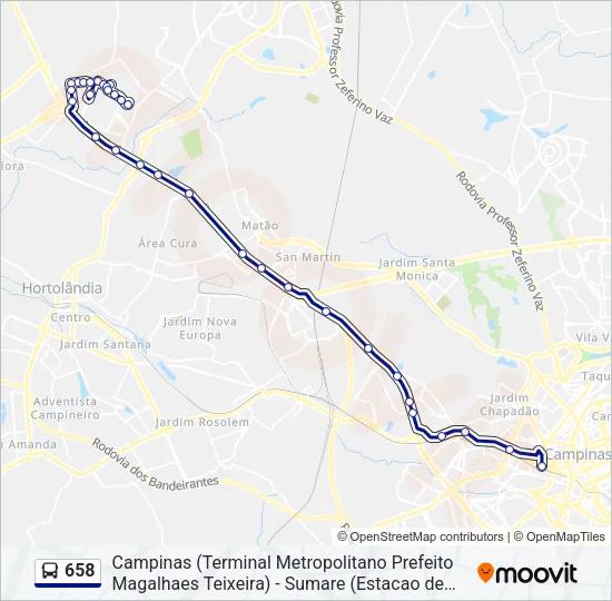 658 Bus Line Map