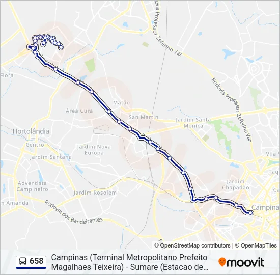 658 Bus Line Map