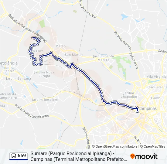 659 Bus Line Map